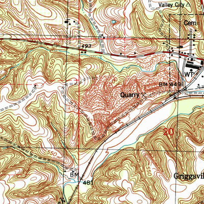 United States Geological Survey Griggsville, IL (1998, 24000-Scale) digital map