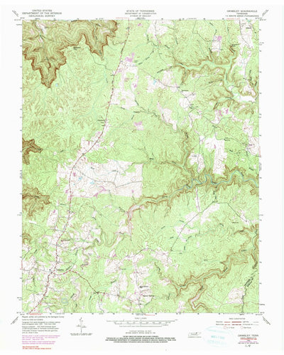 United States Geological Survey Grimsley, TN (1954, 24000-Scale) digital map