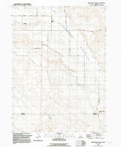 United States Geological Survey Grindstone Butte, ID (1992, 24000-Scale) digital map