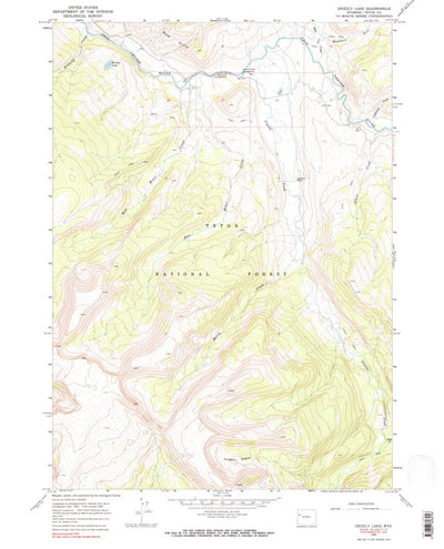 United States Geological Survey Grizzly Lake, WY (1965, 24000-Scale) digital map