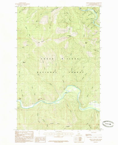 United States Geological Survey Grizzly Mountain, ID (1985, 24000-Scale) digital map