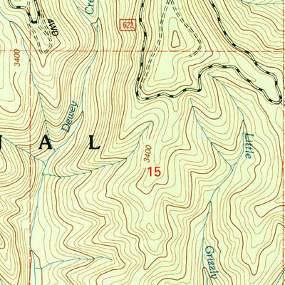 United States Geological Survey Grizzly Mountain, ID (1996, 24000-Scale) digital map