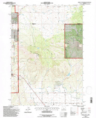 United States Geological Survey Grizzly Mountain, OR (1992, 24000-Scale) digital map