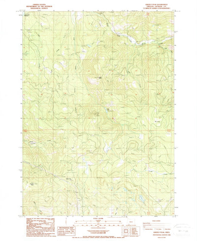 United States Geological Survey Grizzly Peak, OR (1988, 24000-Scale) digital map