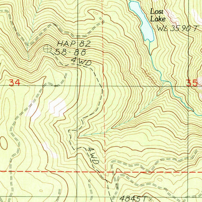United States Geological Survey Grizzly Peak, OR (1988, 24000-Scale) digital map