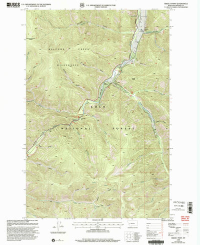 United States Geological Survey Grizzly Point, MT (1999, 24000-Scale) digital map