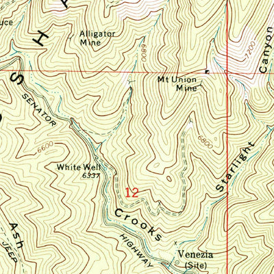 United States Geological Survey Groom Creek, AZ (1974, 24000-Scale) digital map