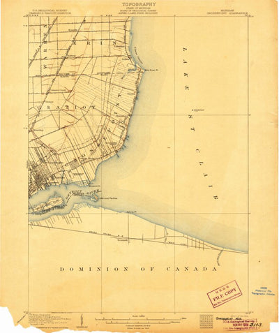 United States Geological Survey Grosse Pointe, MI (1905, 62500-Scale) digital map