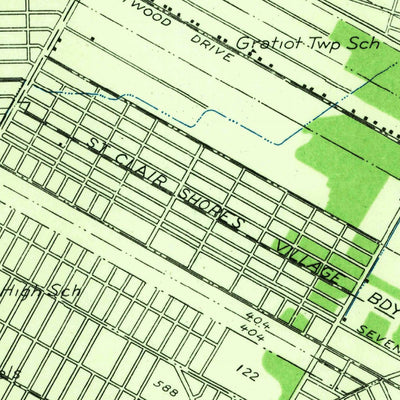 United States Geological Survey Grosse Pointe, MI (1936, 31680-Scale) digital map