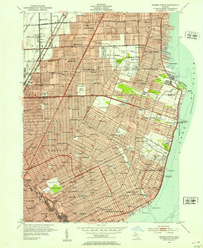 United States Geological Survey Grosse Pointe, MI (1952, 24000-Scale) digital map