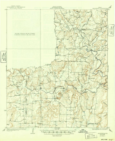 United States Geological Survey Grosvenor, TX (1927, 62500-Scale) digital map