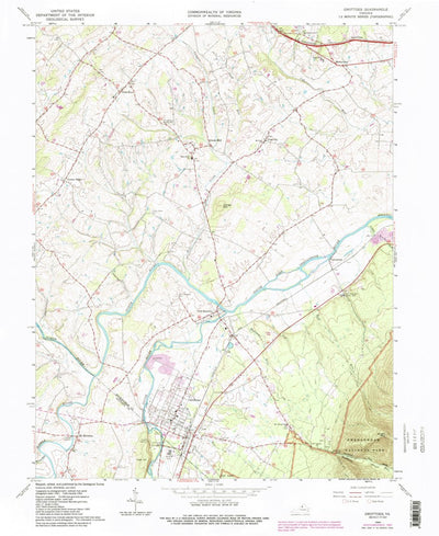 United States Geological Survey Grottoes, VA (1964, 24000-Scale) digital map