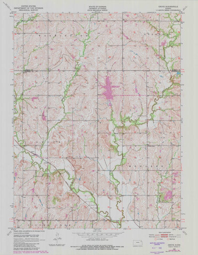 United States Geological Survey Grove, KS (1952, 24000-Scale) digital map