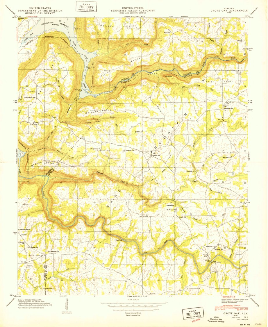 Big Oak Ranch Alabama Map.pdf Grove Oak, AL (1949, 24000-Scale) Map by United States Geological ...