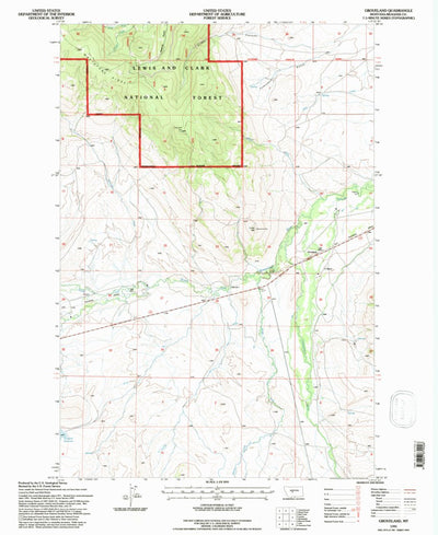 United States Geological Survey Groveland, MT (1995, 24000-Scale) digital map