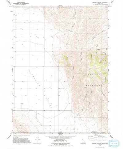 United States Geological Survey Grover Canyon, ID-UT (1968, 24000-Scale) digital map