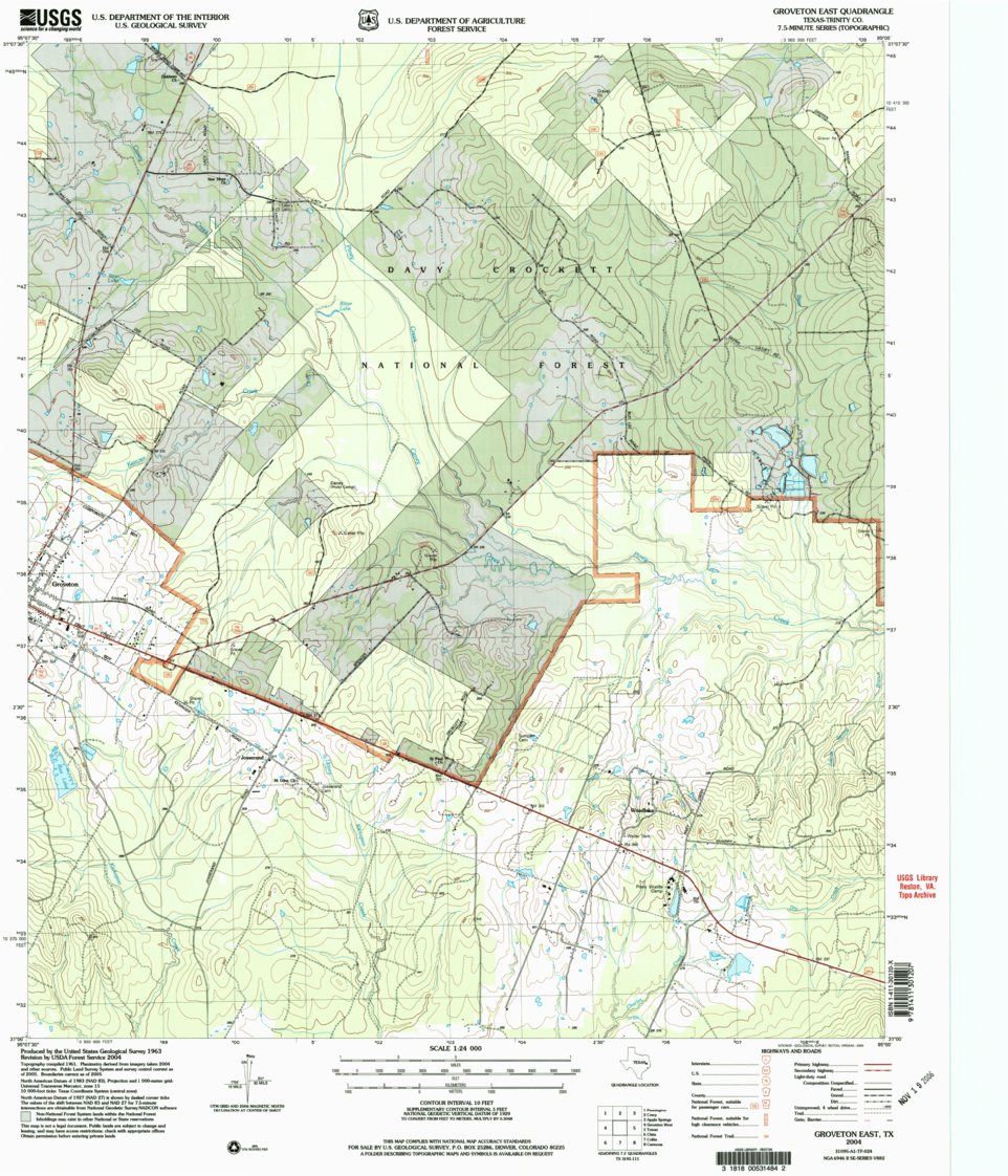 Groveton East, TX (2004, 24000-Scale) Map by United States Geological ...