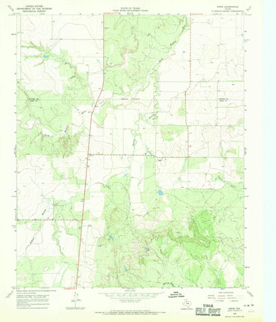 United States Geological Survey Grow, TX (1968, 24000-Scale) digital map
