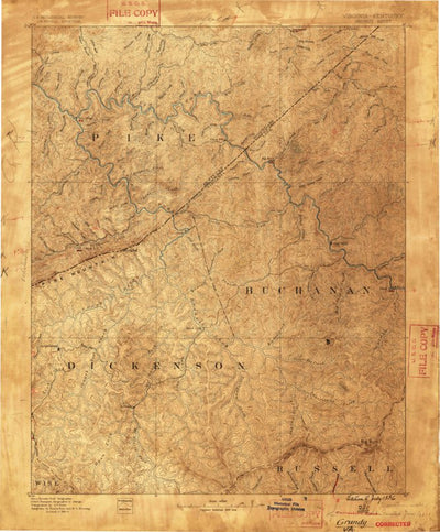 United States Geological Survey Grundy, VA-KY (1886, 125000-Scale) digital map