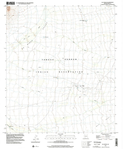 United States Geological Survey Gu Oidak, AZ (1996, 24000-Scale) digital map
