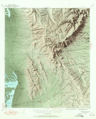 United States Geological Survey Guadalupe Peak, TX (1933, 62500-Scale) digital map