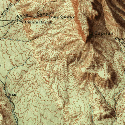 United States Geological Survey Guadalupe Peak, TX (1940, 62500-Scale) digital map