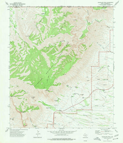United States Geological Survey Guadalupe Peak, TX (1973, 24000-Scale) digital map