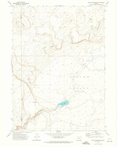 United States Geological Survey Guano Reservoir, OR (1971, 24000-Scale) digital map