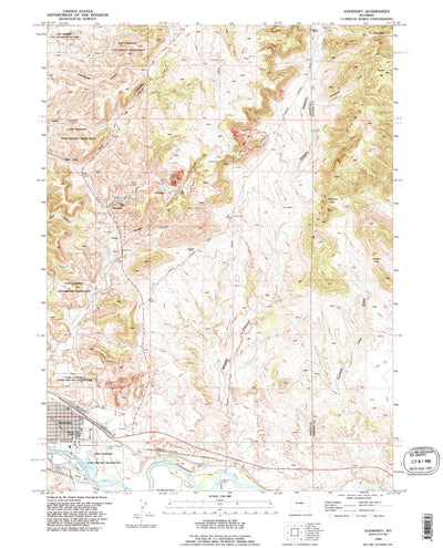 United States Geological Survey Guernsey, WY (1990, 24000-Scale) digital map