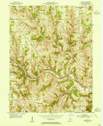 United States Geological Survey Guilford, IN (1953, 24000-Scale) digital map