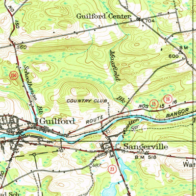 United States Geological Survey Guilford, ME (1933, 62500-Scale) digital map