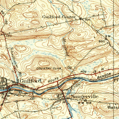 United States Geological Survey Guilford, ME (1937, 62500-Scale) digital map