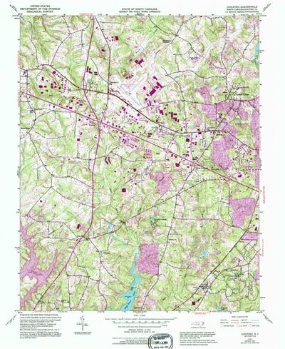 United States Geological Survey Guilford, NC (1951, 24000-Scale) digital map