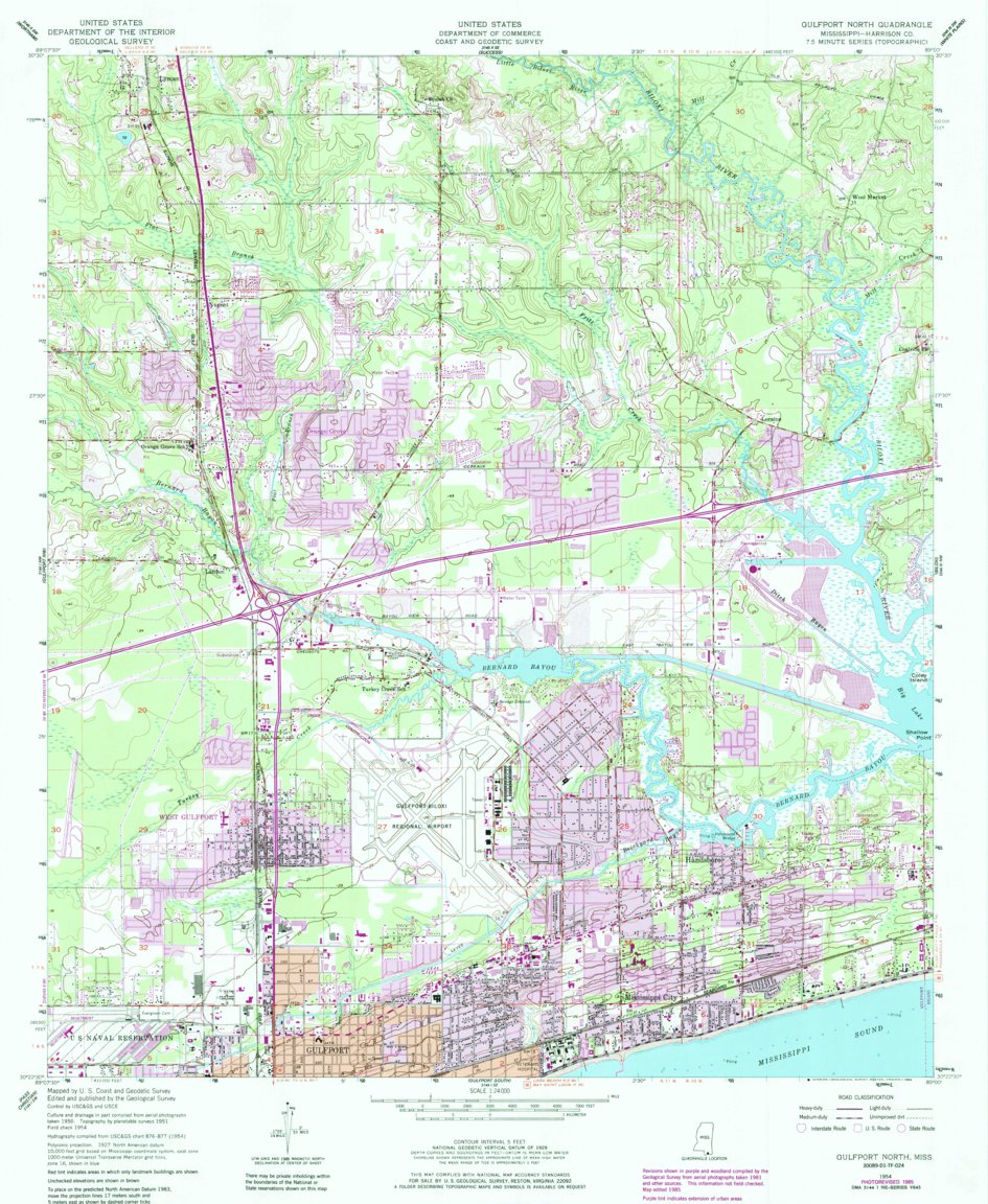 Gulfport North, MS (1954, 24000-Scale) Map by United States Geological ...