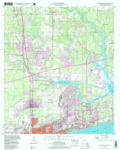 United States Geological Survey Gulfport North, MS (1994, 24000-Scale) digital map