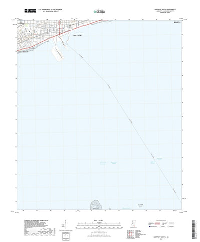 United States Geological Survey Gulfport South, MS (2021, 24000-Scale) digital map