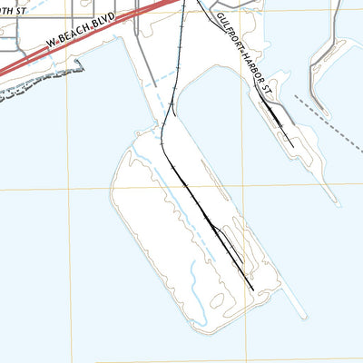 United States Geological Survey Gulfport South, MS (2021, 24000-Scale) digital map