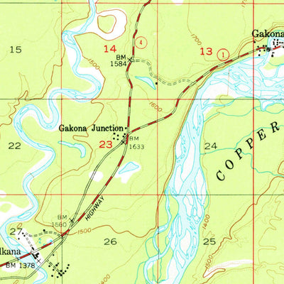 United States Geological Survey Gulkana B-3, AK (1950, 63360-Scale) digital map