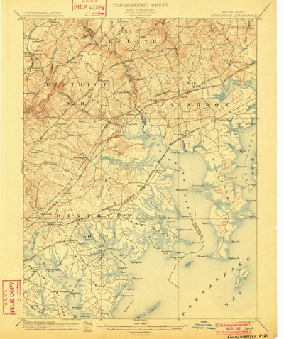 United States Geological Survey Gunpowder, MD (1901, 62500-Scale) digital map