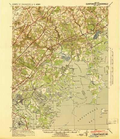 United States Geological Survey Gunpowder, MD (1941, 62500-Scale) digital map