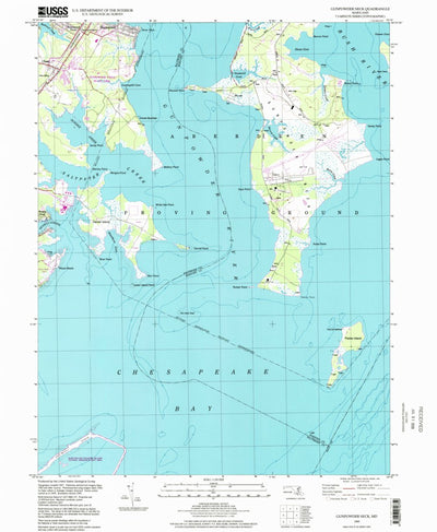 United States Geological Survey Gunpowder Neck, MD (1995, 24000-Scale) digital map