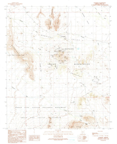 United States Geological Survey Gunsight, AZ (1990, 24000-Scale) digital map