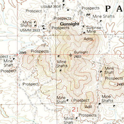 United States Geological Survey Gunsight, AZ (1990, 24000-Scale) digital map