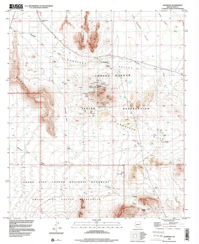 United States Geological Survey Gunsight, AZ (1996, 24000-Scale) digital map