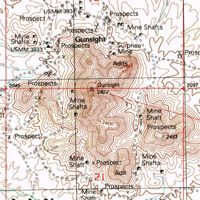 United States Geological Survey Gunsight, AZ (1996, 24000-Scale) digital map