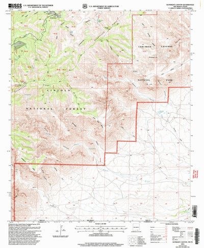 United States Geological Survey Gunsight Canyon, NM-TX (2001, 24000-Scale) digital map