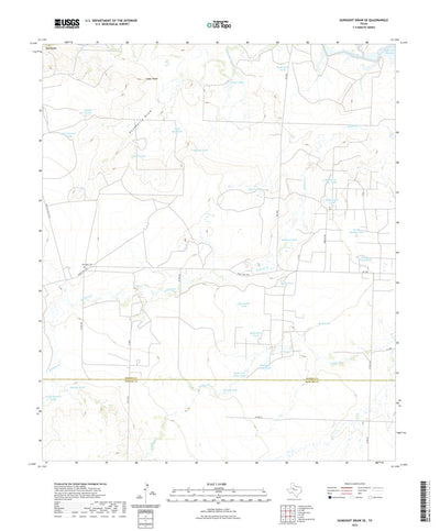 United States Geological Survey Gunsight Draw SE, TX (2022, 24000-Scale) digital map