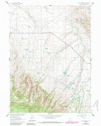 United States Geological Survey Gunst Reservoir, WY (1961, 24000-Scale) digital map