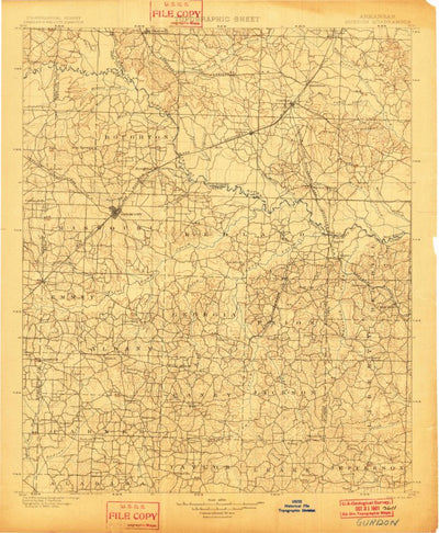 United States Geological Survey Gurdon, AR (1901, 125000-Scale) digital map