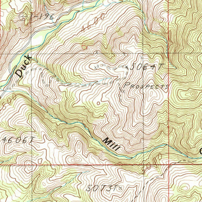 United States Geological Survey Gurnett Creek West, MT (1986, 24000-Scale) digital map